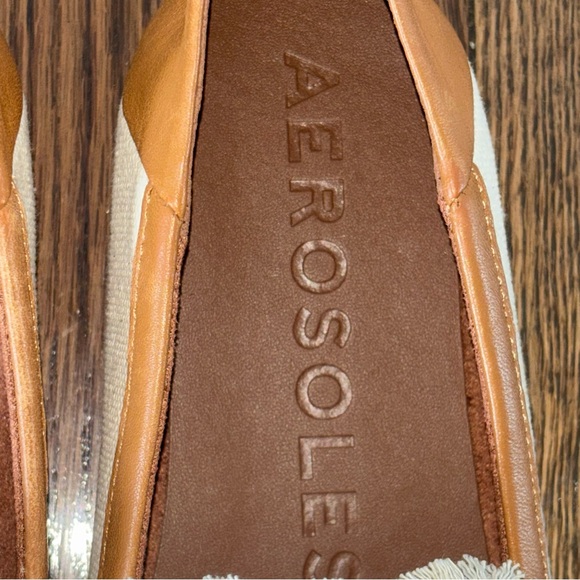 Aerosoles Comfortable Women's Collapsible Back Loafer in Cream Canvas Fabric Sz8 - Picture 7 of 12